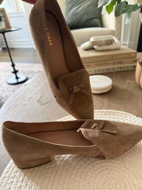 Cole Haan Women's Tan Suede Knot Loafers - size 9 NWT
